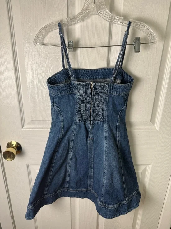 Reformation Elma Denim Mini Dress 2 - Picture 5 of 8